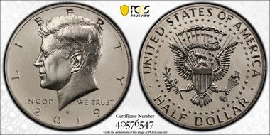 2019-S 50C Kennedy Enhanced Rev PR PR70