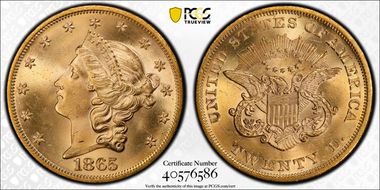 1865 $20 MS65