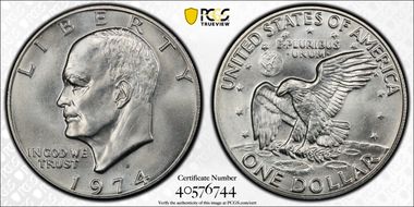 1974-S $1 Silver MS66