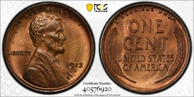 1913-D 1C MS65+ RD