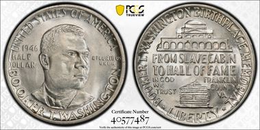 1946 50C Booker T. Washington MS66