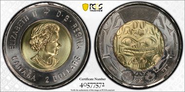 2020 $2 Bill Reid - Xhuwaji Haida Grizzly Bear MS65