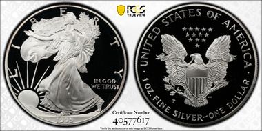 1995-P $1 Silver Eagle PR70DCAM