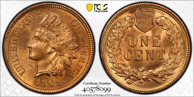 1909 1C Indian MS64RD