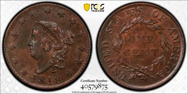 1818 1C MS63BN