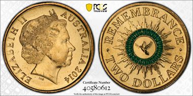 2014 $2 Remembrance - Colorized MS66