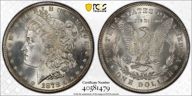 1878 7/8TF $1 Strong, VAM 38, 7/5 MS65+