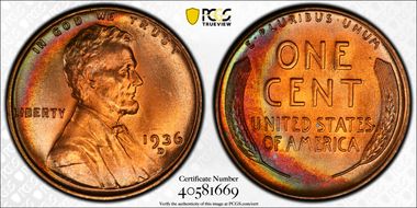 1936-D 1C MS67+ RD
