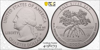 2020-P 25C Salt River Bay NP 5 oz Silver First Strike SP70