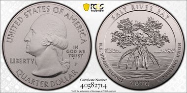 2020-P 25C Salt River Bay NP 5 oz Silver First Strike SP70