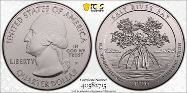 2020-P 25C Salt River Bay NP 5 oz Silver First Strike SP70