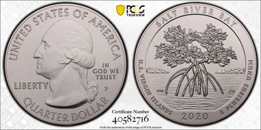2020-P 25C Salt River Bay NP 5 oz Silver First Strike SP70