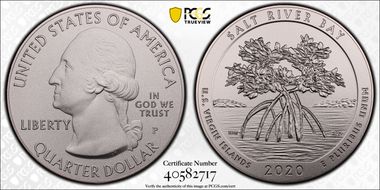 2020-P 25C Salt River Bay NP 5 oz Silver First Strike SP70