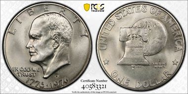 1976-S $1 Silver MS66