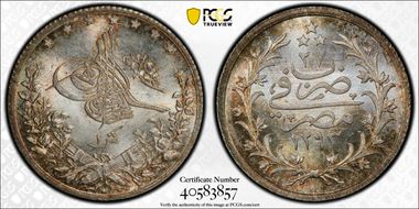 AH1293//27W (1901) Qirsh KM-292 MS67