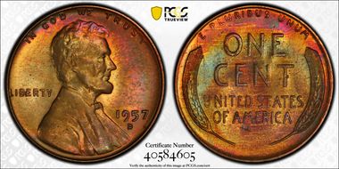 1957-D 1C MS65RB