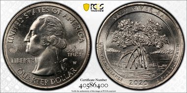 2020-W 25C Salt River Bay NP V75 Early Find MS66