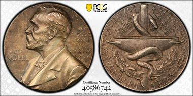 (1982)H10  Medal Alfred Nobel Medicine Gilt Ag Nominating Committee SP63