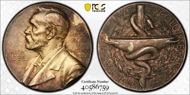 (1984)K10 Medal Alfred Nobel Medicine Gilt-Ag Nominating Committee SP64