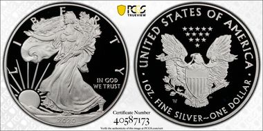 2020-W  $1 Silver Eagle PR69DCAM
