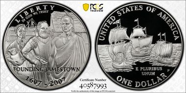 2007-P $1 Jamestown PR70DCAM