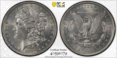 1882-O/S $1 Strong AU58