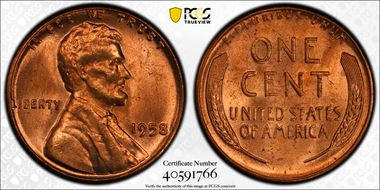 1958 1C MS64RD