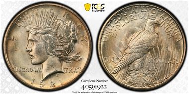 1921 $1 VAM 1A, Field Break Peace MS64