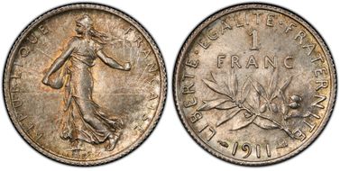 1911 1 Fr Gad-467 F-217 MS65