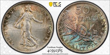 1898 50C Gad-420 F-190 MS66