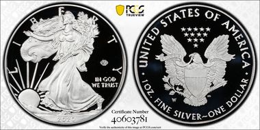 2020-W  $1 Silver Eagle - v75 Privy First Strike PR70DCAM