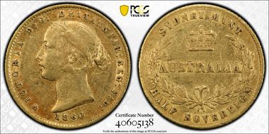 1860-SY 1/2 Sov XF45