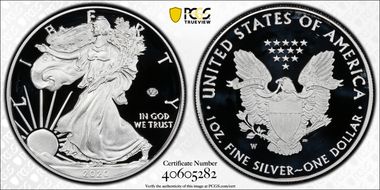 2020-W  $1 Silver Eagle - v75 Privy First Strike PR69DCAM