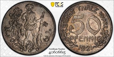 1921 50 Pfg Funck-537.7B Thale MS62