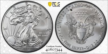 2020-(P) $1 Silver Eagle - Emergency Issue Struck at Philadelphia MS69