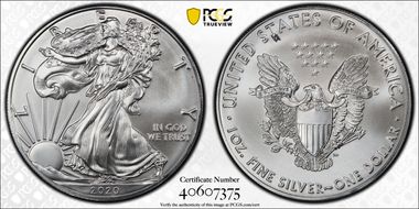 2020-(P) $1 Silver Eagle - Emergency Issue Struck at Philadelphia MS69
