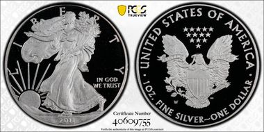 2011-W $1 Silver Eagle 25th Anniversary Set First Strike PR70DCAM