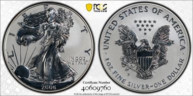 2006-P $1 Eagle-20th Anniversary Reverse Proof PR69