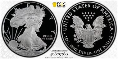 2020-S $1 Silver Eagle First Strike PR69DCAM