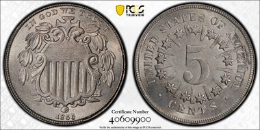 1866 5C Rays MS64+