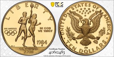 1984-S $10 Olympic PR70DCAM
