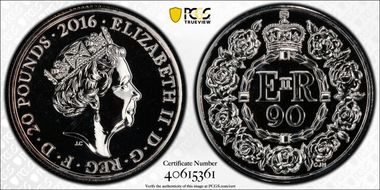 2016 £20 S-N4 Queen's 90th Birthday MS67