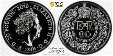 2016 £20 S-N4 Queen's 90th Birthday MS69