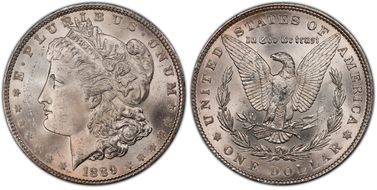 1889 $1 VAM 16, Doubled Ear MS64
