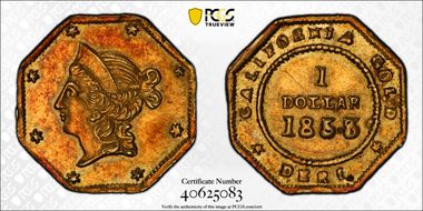 1853 G$1 BG-520 MS62