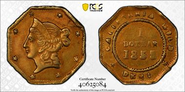 1853 G$1 BG-521 AU50