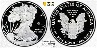 2020-W  $1 Silver Eagle - v75 Privy First Strike PR70DCAM