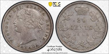 1858 20C Blundered I in GRATIA XF45