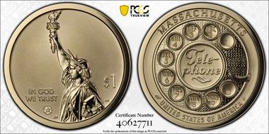 2020-S $1 American Innovation MA Rev PR Telephone First Strike PR70