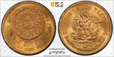 1959 20 Peso KM-478  Au MS66